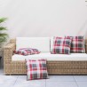 Coussins de canapé 4 pcs motif à carreaux rouges 60 x 60 cm en tissu 640165640165