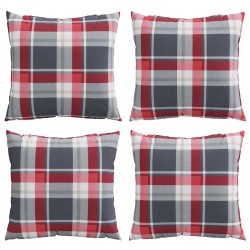 Coussins de canapé 4 pcs motif à carreaux rouges 60 x 60 cm en tissu 640165640165