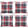 Coussins de canapé 4 pcs motif à carreaux rouges 60 x 60 cm en tissu 640165640165