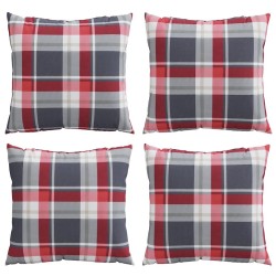 Coussins de canapé 4 pcs motif à carreaux rouges 60 x 60 cm en tissu 640165640165