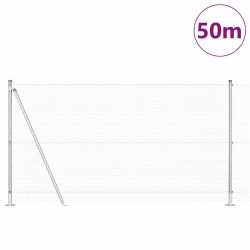 Clôture en fil soudé avec base en béton 50 x 1,2 m Argenté 640167640167
