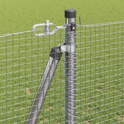 Clôture en fil soudé avec base en béton 50 x 1,2 m Argenté 640167640167