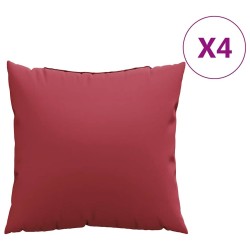 Coussins de canapé 4 pcs rouge vin 60x60 cm tissu 640168640168