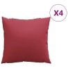 Coussins de canapé 4 pcs rouge vin 60x60 cm tissu 640168640168