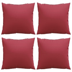 Coussins de canapé 4 pcs rouge vin 60x60 cm tissu 640168640168