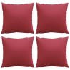 Coussins de canapé 4 pcs rouge vin 60x60 cm tissu 640168640168