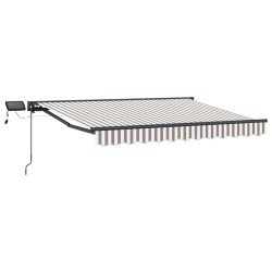Cadre de store manuel avec LEDs Gris clair et blanc 4 × 3 m 640169640169