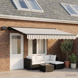 Cadre de store manuel avec LEDs Gris clair et blanc 4 × 3 m 640169640169