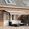 Cadre de store manuel avec LEDs Gris clair et blanc 4 × 3 m 640169640169