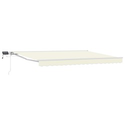 Cadre de store manuel avec LEDs Crème et Blanc 5 x 3 m 640174640174