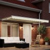 Cadre de store manuel avec LEDs Crème et Blanc 5 x 3 m 640174640174