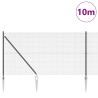 Clôture en fil soudé avec pointes 10 x 1 m Gris Maille 640177640177