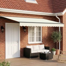 Cadre de store manuel avec LEDs Crème et Anthracite 4,5 × 3,5 m 640178640178