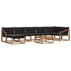 Ensemble de canapés d'extérieur 22 pcs Naturel et Noir 640179640179