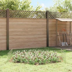 Clôture de jardin avec piquets 12 pcs 55 x 30 cm Mesh Argenté 640180640180