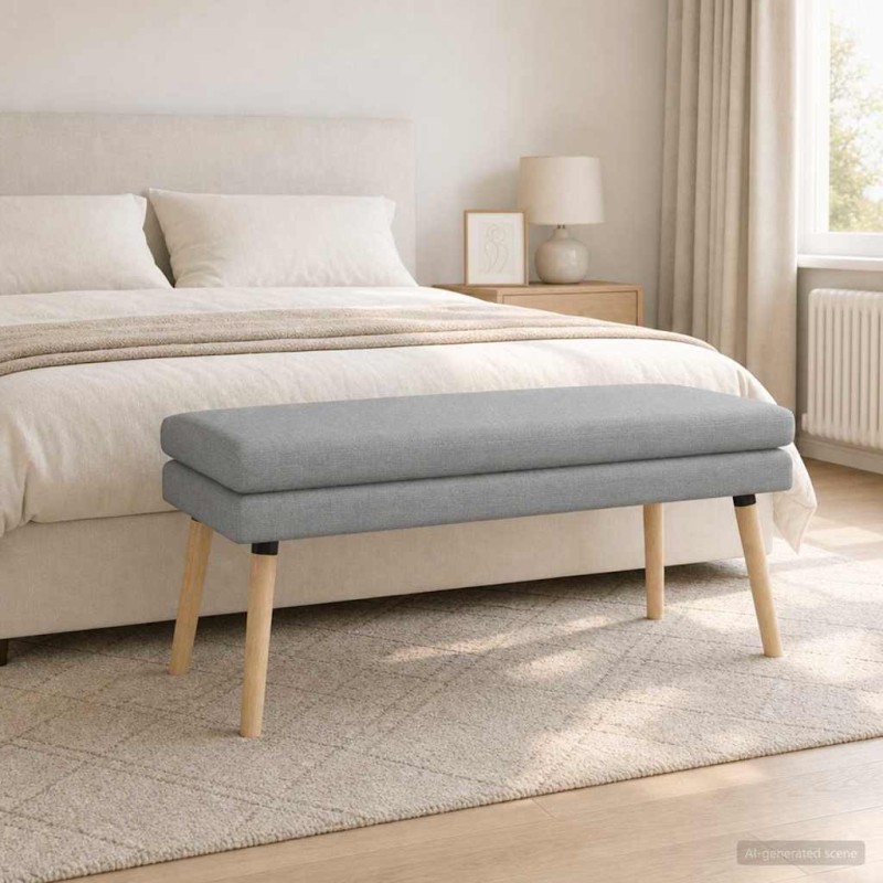 Banc à double couche Gris clair 110 x 40 x 47 cm Tissu 640182640182