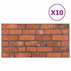 Panneaux muraux 10 pcs Terre cuite 100 x 50 cm Mousse EPS 640184640184