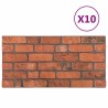 Panneaux muraux 10 pcs Terre cuite 100 x 50 cm Mousse EPS 640184640184