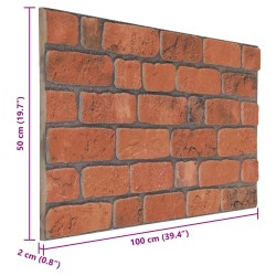 Panneaux muraux 10 pcs Terre cuite 100 x 50 cm Mousse EPS 640184640184