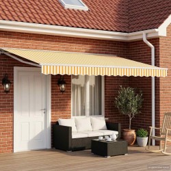 Cadre de store manuel avec LEDs Jaune et blanc 4,5 × 3,5 m 640187640187
