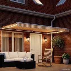 Cadre de store manuel avec LEDs Jaune et blanc 4,5 × 3,5 m 640187640187