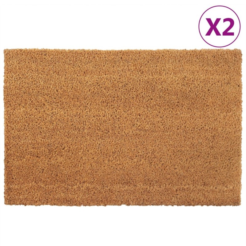 Tapis de porte 2 pcs naturel 40x60 cm fibre de coco touffeté 640194640194