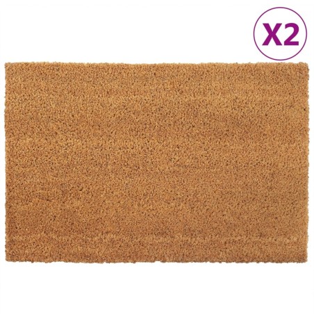 Tapis de porte 2 pcs naturel 40x60 cm fibre de coco touffeté 640194640194