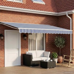 Cadre de store manuel avec LEDs Bleu et Blanc 5 x 3 m 640196640196