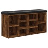 Banc à chaussures chêne fumé 102x32x50 cm bois d'ingénierie 640200640200