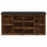 Banc à chaussures chêne fumé 102x32x50 cm bois d'ingénierie 640200640200