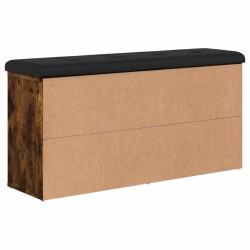 Banc à chaussures chêne fumé 102x32x50 cm bois d'ingénierie 640200640200