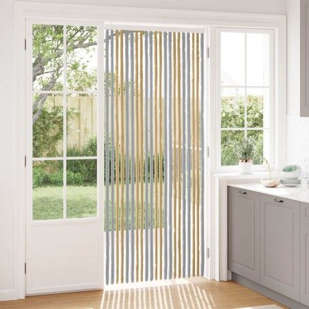 Rideau anti-insectes en chenille Gris et Beige 90 x 220 cm 640201640201