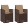 Chaises de jardin salle à manger 2 pcs Marron et taupe PP 640209640209