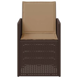 Chaises de jardin salle à manger 2 pcs Marron et taupe PP 640209640209