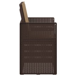 Chaises de jardin salle à manger 2 pcs Marron et taupe PP 640209640209