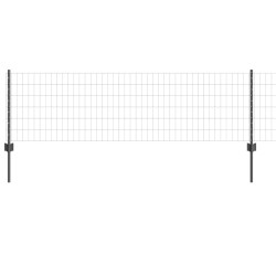 Clôture Euro avec poteau 25 x 0,6 m Acier recouvert de PVC Gris 640212640212