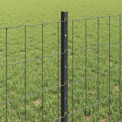Clôture Euro avec poteau 25 x 0,6 m Acier recouvert de PVC Gris 640212640212