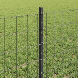 Clôture Euro avec poteau 25 x 0,6 m Acier recouvert de PVC Gris 640213640213