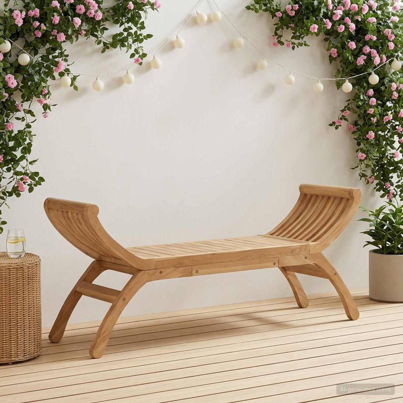 Banc de jardin 2 -Seater 126 cm Bois de teck massif Naturel 640216640216
