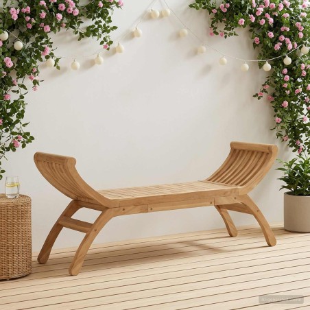 Banc de jardin 2 -Seater 126 cm Bois de teck massif Naturel 640216640216