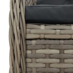 Ensemble à manger de jardin 5 pcs coussins gris résine tressée 640217640217