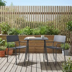 Chaises de jardin 2 pcs Anthracite 51 x 55 x 81 cm Acier 640224640224