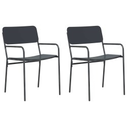 Chaises de jardin 2 pcs Anthracite 51 x 55 x 81 cm Acier 640224640224