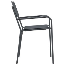 Chaises de jardin 2 pcs Anthracite 51 x 55 x 81 cm Acier 640224640224