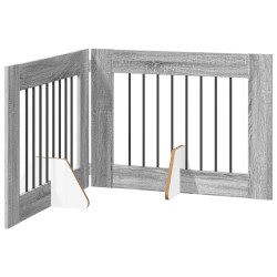 Porte de chien pliable avec supports 2 pcs Sonoma gris 160,5 cm 640227640227