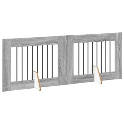 Porte de chien pliable avec supports 2 pcs Sonoma gris 160,5 cm 640227640227