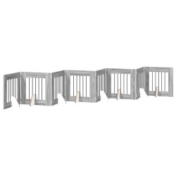 Porte de chien pliable avec supports 8 pcs Sonoma gris 60 cm 640228640228
