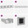 Porte de chien pliable avec supports 8 pcs Sonoma gris 60 cm 640228640228