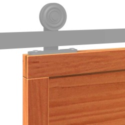 Porte de grange Brun cire 90 x 208 cm Bois de pin massif 640229640229