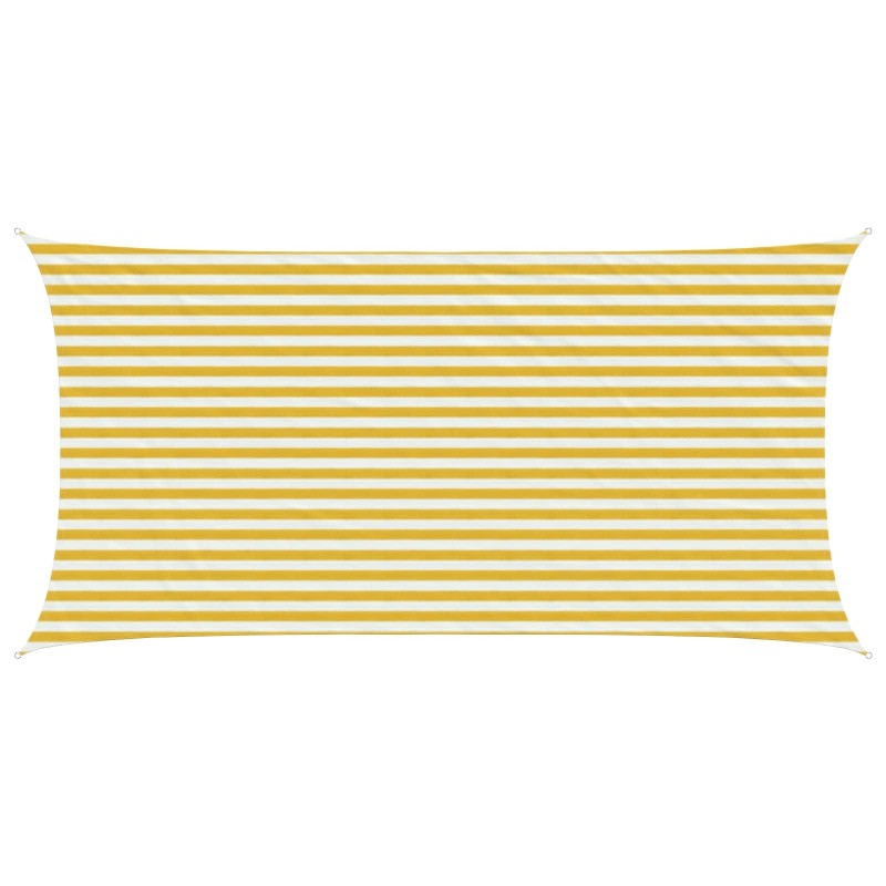 Voile d'ombre Jaune et blanc 2,5 x 4,5 m HDPE 640232640232